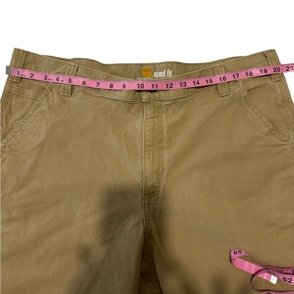 Carhartt Men’s 42x30 Duck Canvas Cargo Pants Stretch Utility Relaxed Tan Workear - Picture 9 of 10